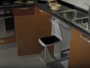 PATTUMIERA ESTRAIBILE per BASE CUCINA; ECOLOGICA Secchi 1x18L+2x8L