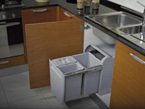 PATTUMIERA ESTRAIBILE per BASE CUCINA; ECOLOGICA Secchi 2x18L