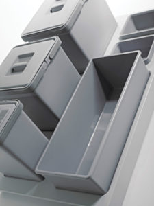 PATTUMIERA per CASSETTO CUCINA; ECOLOGICA modulo 90cm Secchi 3x12L