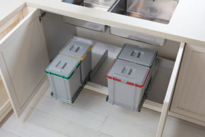 PULL-OUT WASTE BIN for KITCHEN BASE; ECO bins 4x8L -PF01 34B3