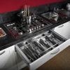 CUTLERY TRAY STAINLESS STEEL “HIDDEN” INTERNAL of top drawer 120cm; Complete with sliders BLUM -R420/S C10 3