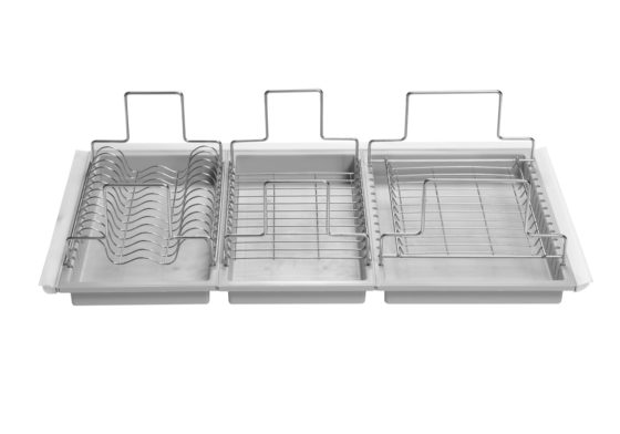 TABLEWARE HOLDER for DRAWER in PLASTIC and WIRE 90cm base