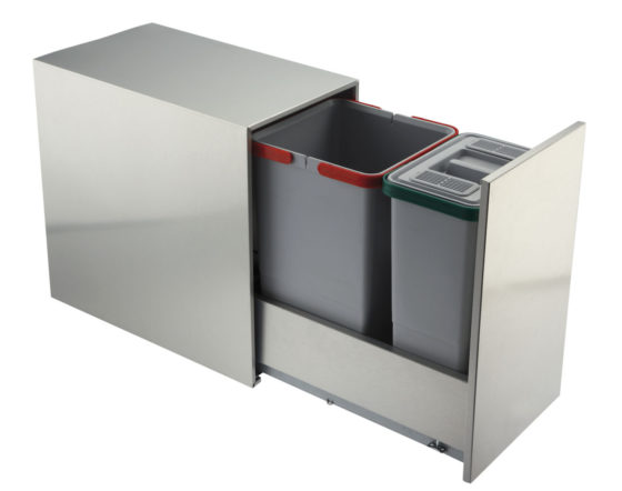 PULL-OUT WASTE BIN for KITCHEN BASE; ECO bins 1x18L+1x8L -PA2 INL424826A