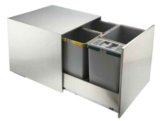 PULL-OUT WASTE BIN for KITCHEN BASE; ECO bins 1x18L+2x12L+1x8L -PA2 INL424848A