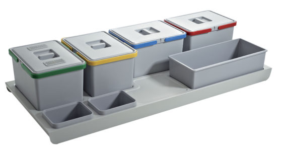 WASTEBIN for KITCHEN DRAWER; ECO module 120 cm Bins 4x12L -PBA22 12050A