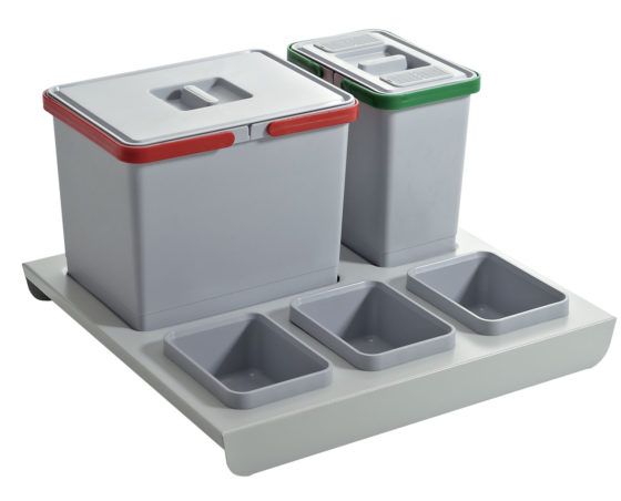 WASTEBIN for KITCHEN DRAWER; ECO module 60 cm Bins 1x15+1x6L -PBA28 06050A