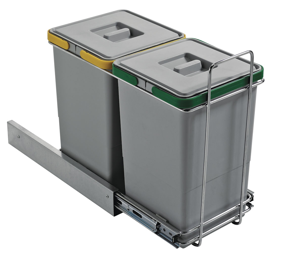 PULL-OUT WASTE BIN for KITCHEN BASE; ECO bins 2x12L -PF01 34A2
