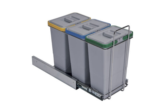 PULL-OUT WASTE BIN for KITCHEN BASE; ECO bins 3x8L -PF01 34A3