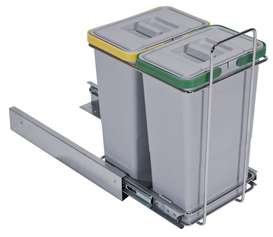 PULL-OUT WASTE BIN for KITCHEN BASE; ECO bins 2x8L -PF01 34C2