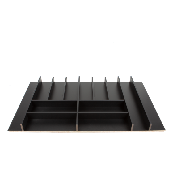 CUTLERYTRAY for KITCHEN DRAWER Solid Beech, Black finish; module 90cm