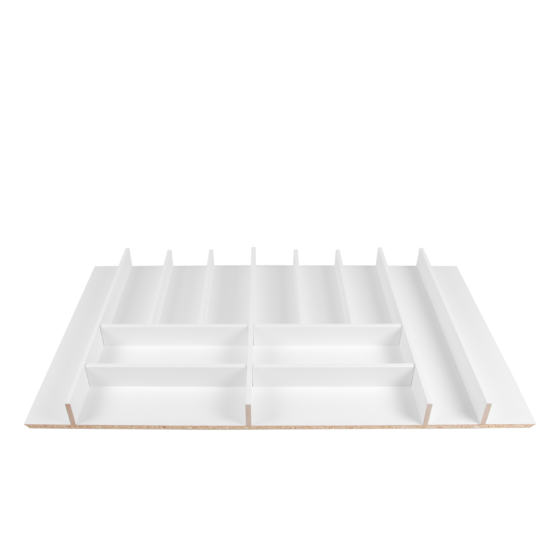 CUTLERYTRAY for KITCHEN DRAWER Solid Beech, Gloss White finish; module 90cm