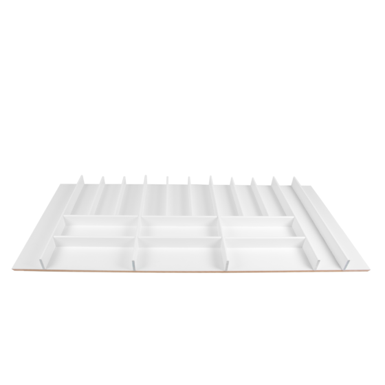 CUTLERYTRAY for KITCHEN DRAWER Solid Beech, Gloss White finish; module 120cm
