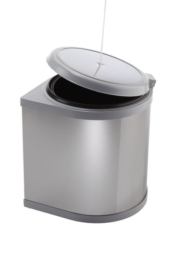 SWING OUT plastic/stainless steel WASTE BIN AUTOMATIC kitchen door opening ; ECO Bin 1x10L -PPI606/1