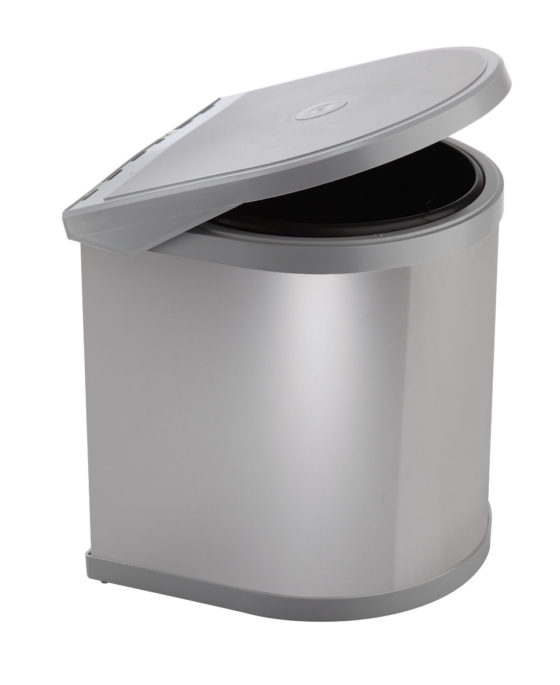 SWING OUT plastic/stainless steel WASTE BIN AUTOMATIC kitchen door opening ; ECO Bin 1x10L -PPI607/1
