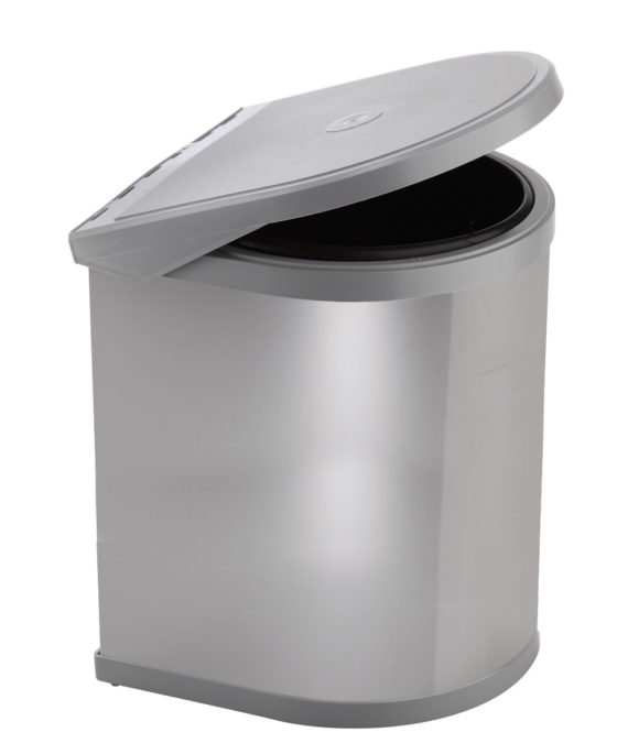 SWING OUT plastic/stainless steel WASTE BIN AUTOMATIC kitchen door opening ; ECO Bin 1x12L -PPI607/1 12L.