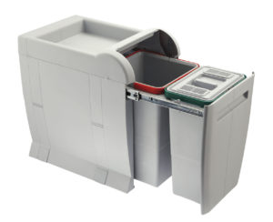 PATTUMIERA ESTRAIBILE per BASE CUCINA; ECOLOGICA Secchi 1x12L+1x8L