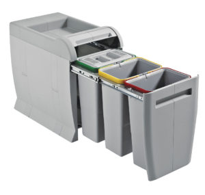 PULL-OUT WASTE BIN for KITCHEN BASE; ECO bins 3x8L -PTA 3045C