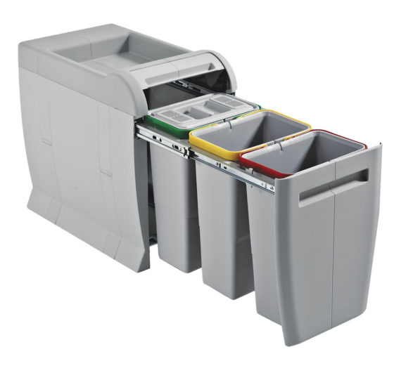 PATTUMIERA ESTRAIBILE per BASE CUCINA; ECOLOGICA Secchi 3x8L