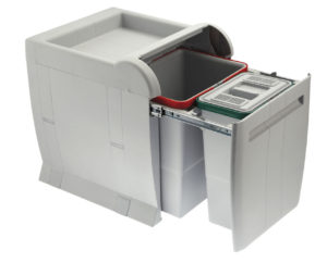 PATTUMIERA ESTRAIBILE per BASE CUCINA; ECOLOGICA Secchi 1x18L+1x12L