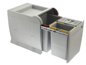 PATTUMIERA ESTRAIBILE per BASE CUCINA; ECOLOGICA Secchi 1x18L+2x8L