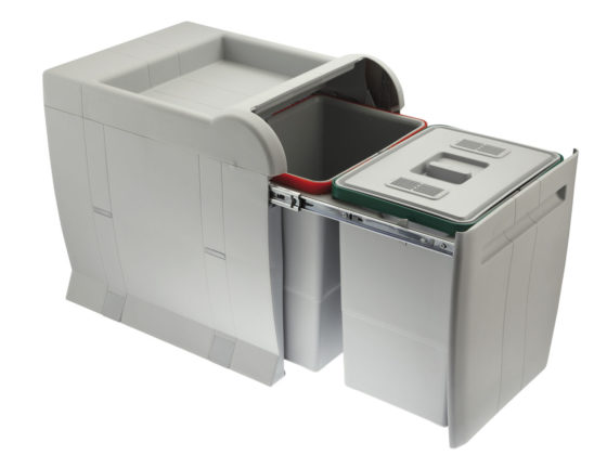 PATTUMIERA ESTRAIBILE per BASE CUCINA; ECOLOGICA Secchi 2x18L