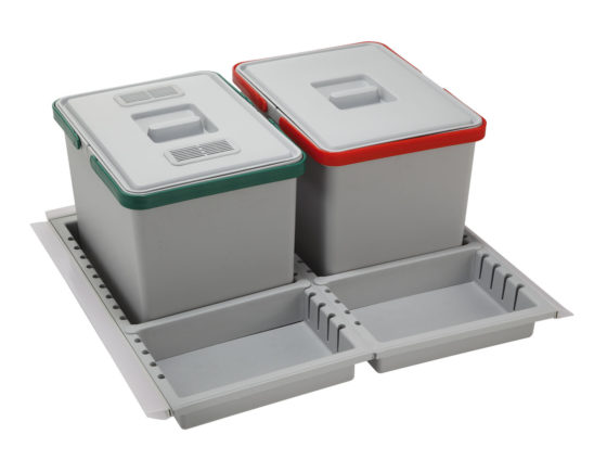 WASTEBIN for KITCHEN DRAWER; ECO module 60 cm Bins 2x12L -PBA22 06050A
