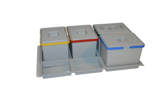 WASTEBIN for KITCHEN DRAWER; ECO module 90 cm Bins 4x12L -PTC22 09050 2F