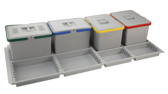 WASTEBIN for KITCHEN DRAWER; ECO module 120 cm Bins 4x12L -PTC22 12050 1F