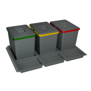 WASTEBIN for KITCHEN DRAWER; ECO module 80 cm Bins 3x12L -PTC22 08050 1F