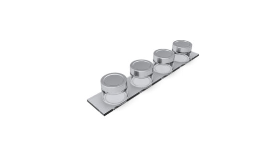 Accessorie Spice Rack (4 glass containers) STAINLESS STEEL for CUTLERY TRAY in full Beech and Laminate