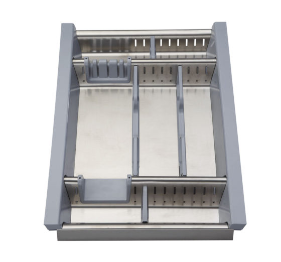 PORTAPOSATE da CASSETTO in ACCIAIO INOX "Adattabile" Modulo 40cm