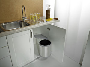 SWING OUT plastic/stainless steel WASTE BIN AUTOMATIC kitchen door opening ; ECO Bin 1x10L -PPI606/1