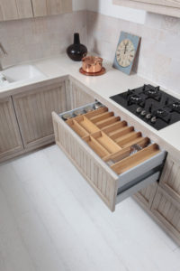 CUTLERYTRAY for KITCHEN DRAWER Solid Beech, Natural finish; module 60cm